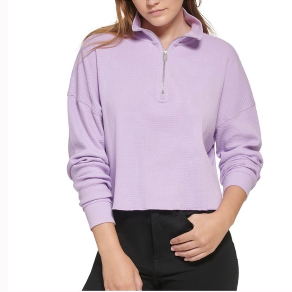 Calvim Klein jeans Women's Waffle-Knit Half-Zip Top